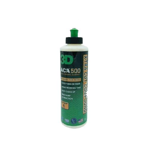 3D ACA 500 X-Tra Cut pastē izmantota formula, kas nodrošina izcilu rievošanas un skrāpējumu noņemšanu no automašīnu lakas virsmas. Šī pastē ir piemērota profesionālai lietošanai un ļauj ātri un efektīvi apstrādāt virsmas, sagatavojot tās turpmākai pulēšanai un aizsardzībai.