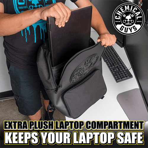 Chemical Guys Legacy Stealth Multipurpose Backpack for Travel, Work, School, & Detailing with Laptop Sleeve