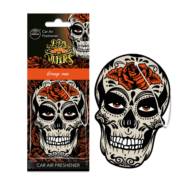 Aroma Car Muertos Skull Orange Man
