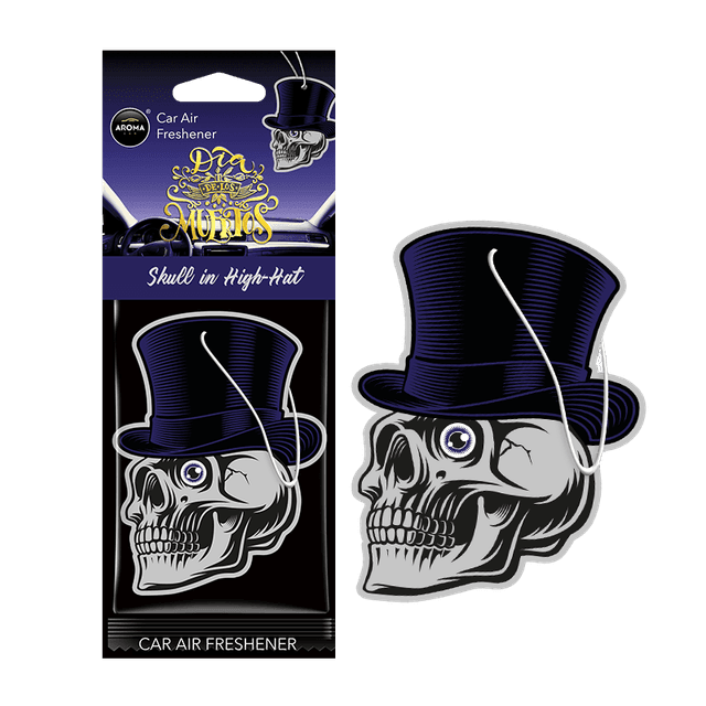 Aroma Car Muertos Skull In a High Hat